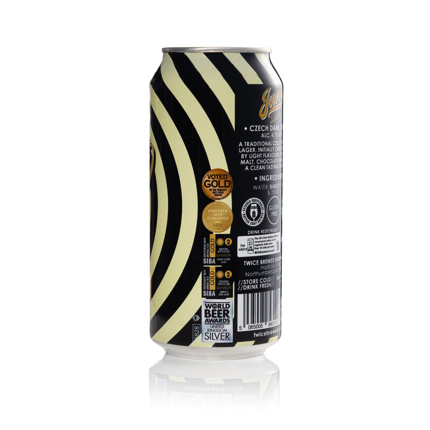Juno Black, Czech Dark Lager (GF), 4.7% - 440ml Can