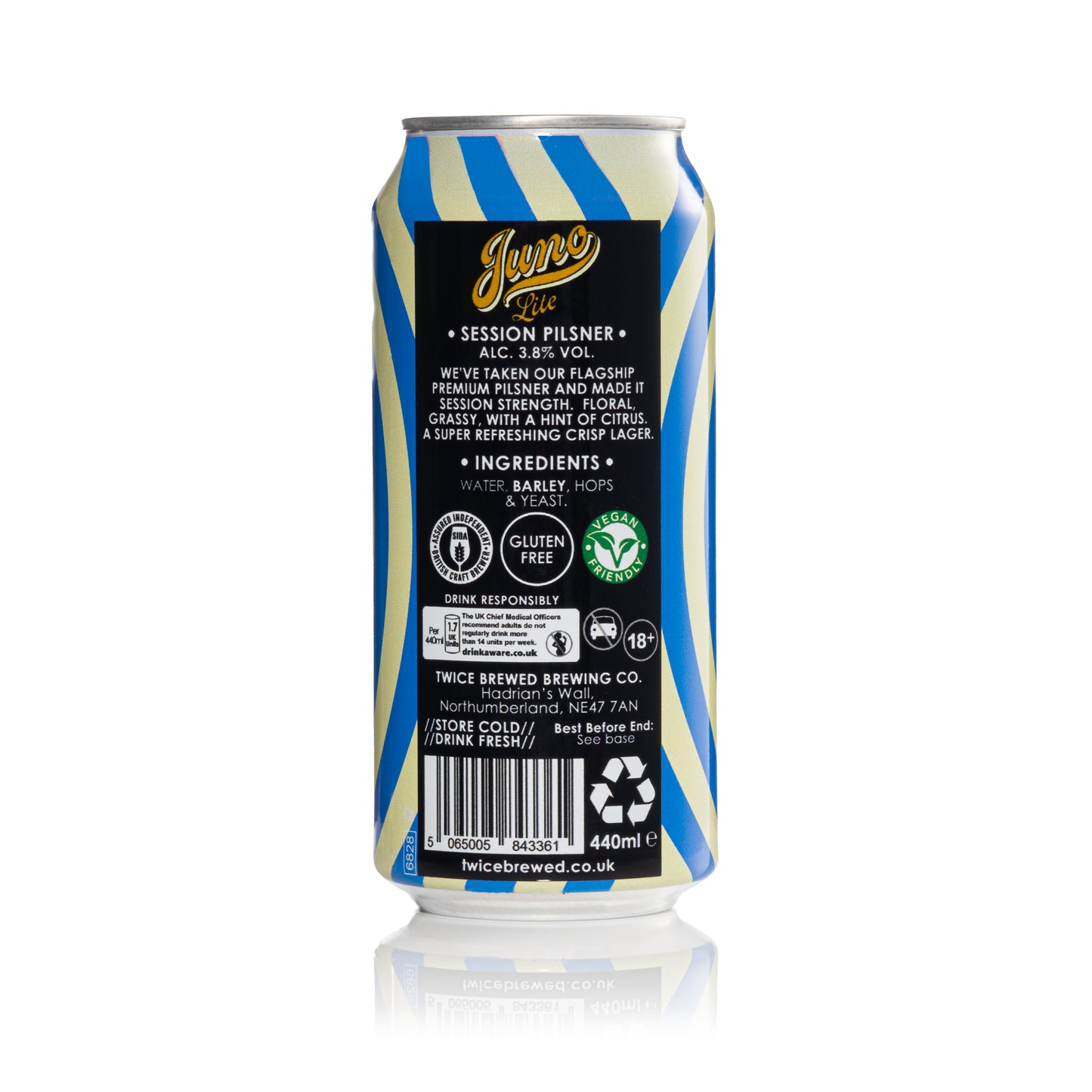 Juno Lite, Session Pilsner (GF), 3.8% - 440ml can