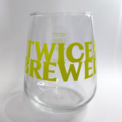 Twice Brewed Logo Mencia Craft Beer Glass - Green
