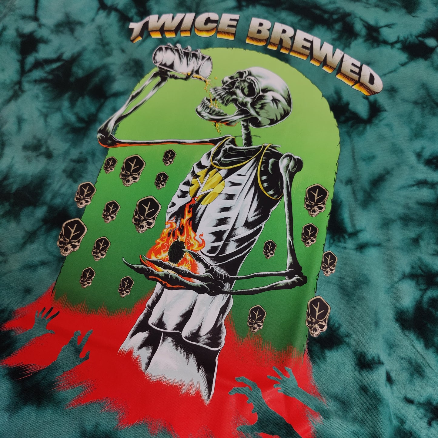 Twice Brewed Grateful Dead inspired T-Shirt (Crystal Jade Tie Dye)