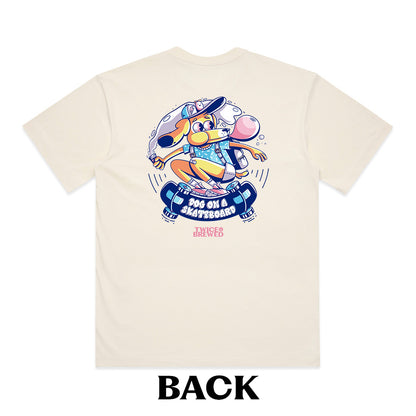 Dog On A Skateboard Premium Box Fit T-Shirt (Ecru)