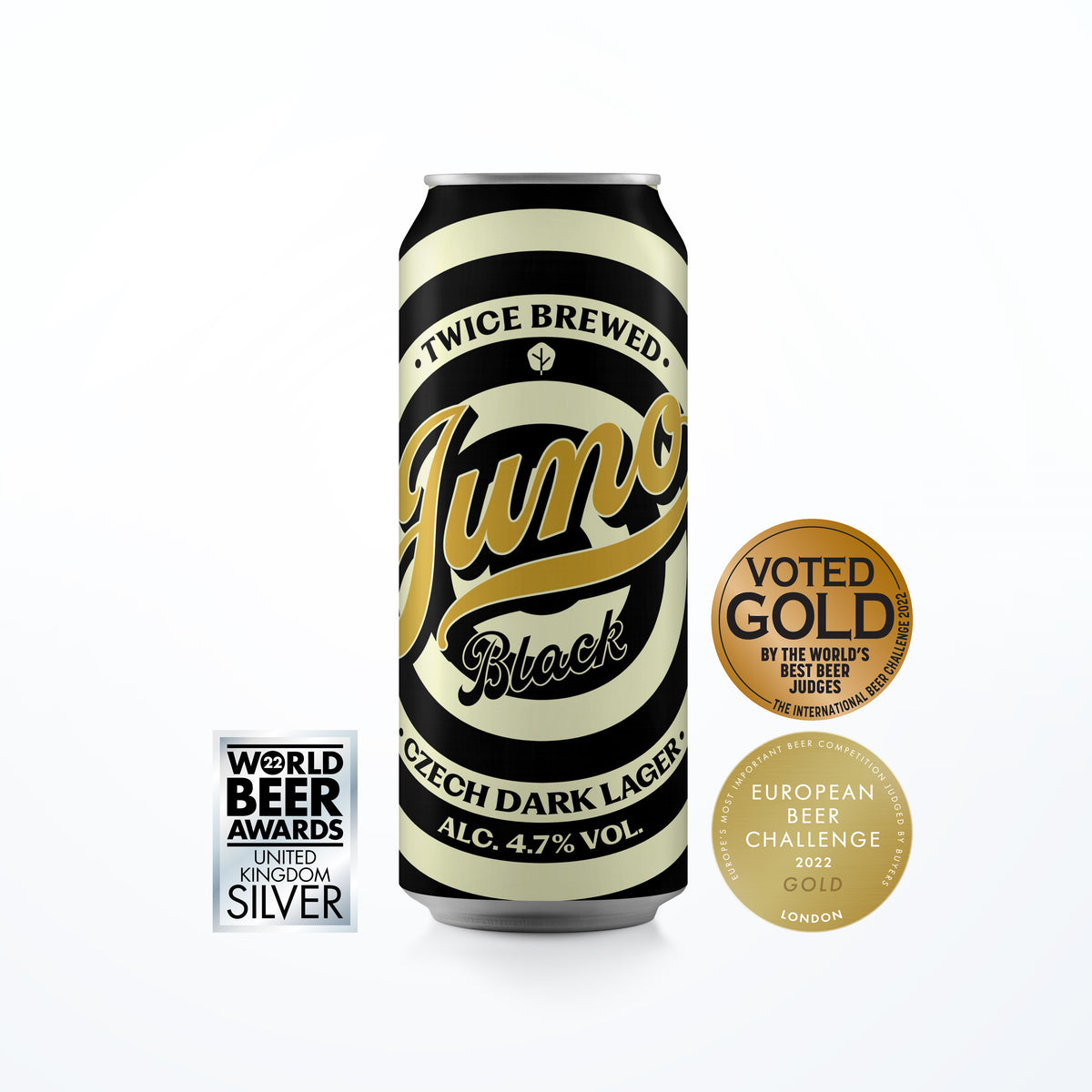 Juno Black, Czech Dark Lager (GF), 4.7% - 440ml Can