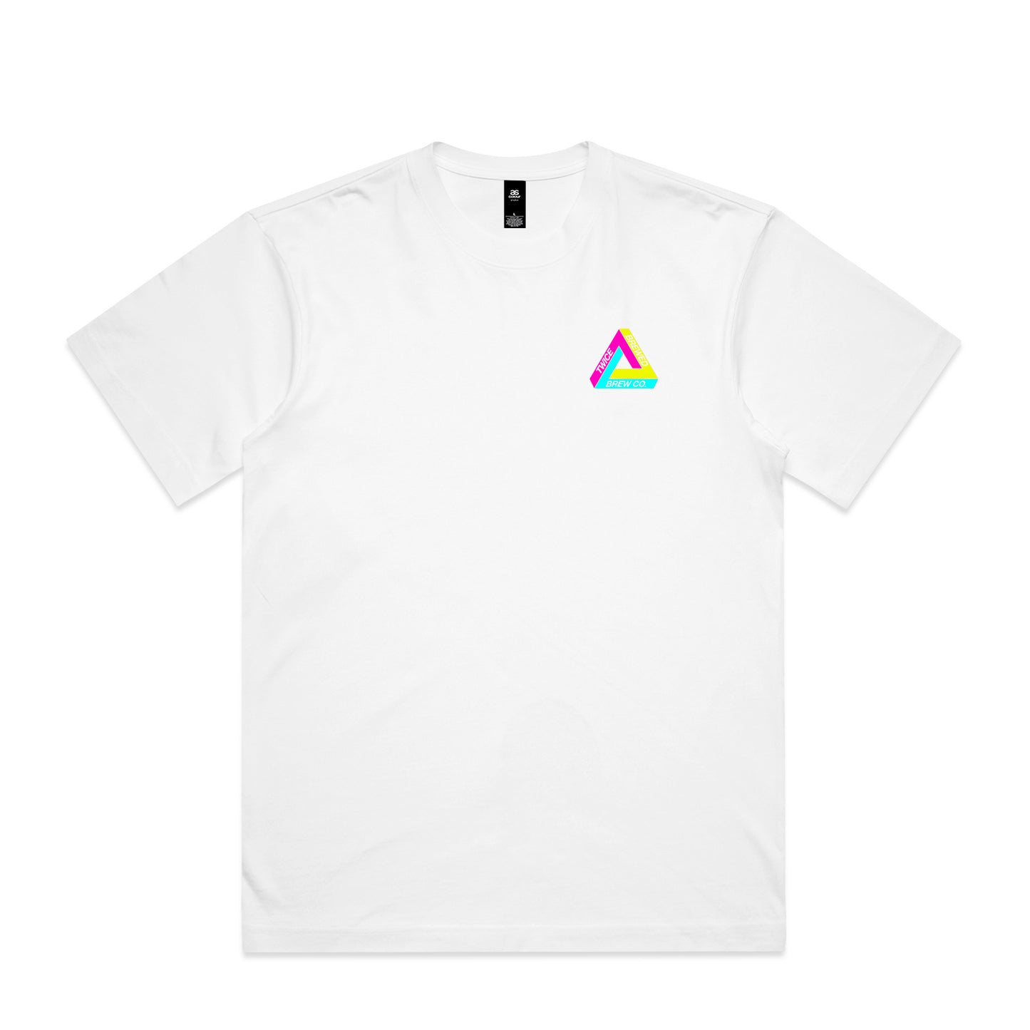 Twice Brewed Triangle Logo Premium Box Fit T-Shirt (White)