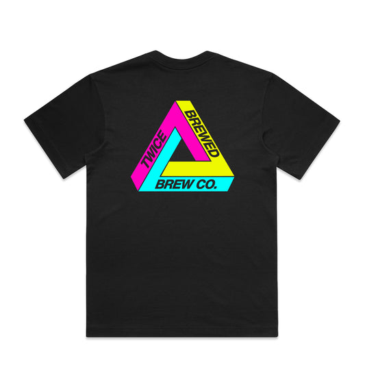 Twice Brewed Triangle Logo Premium Box Fit T-Shirt (Black)